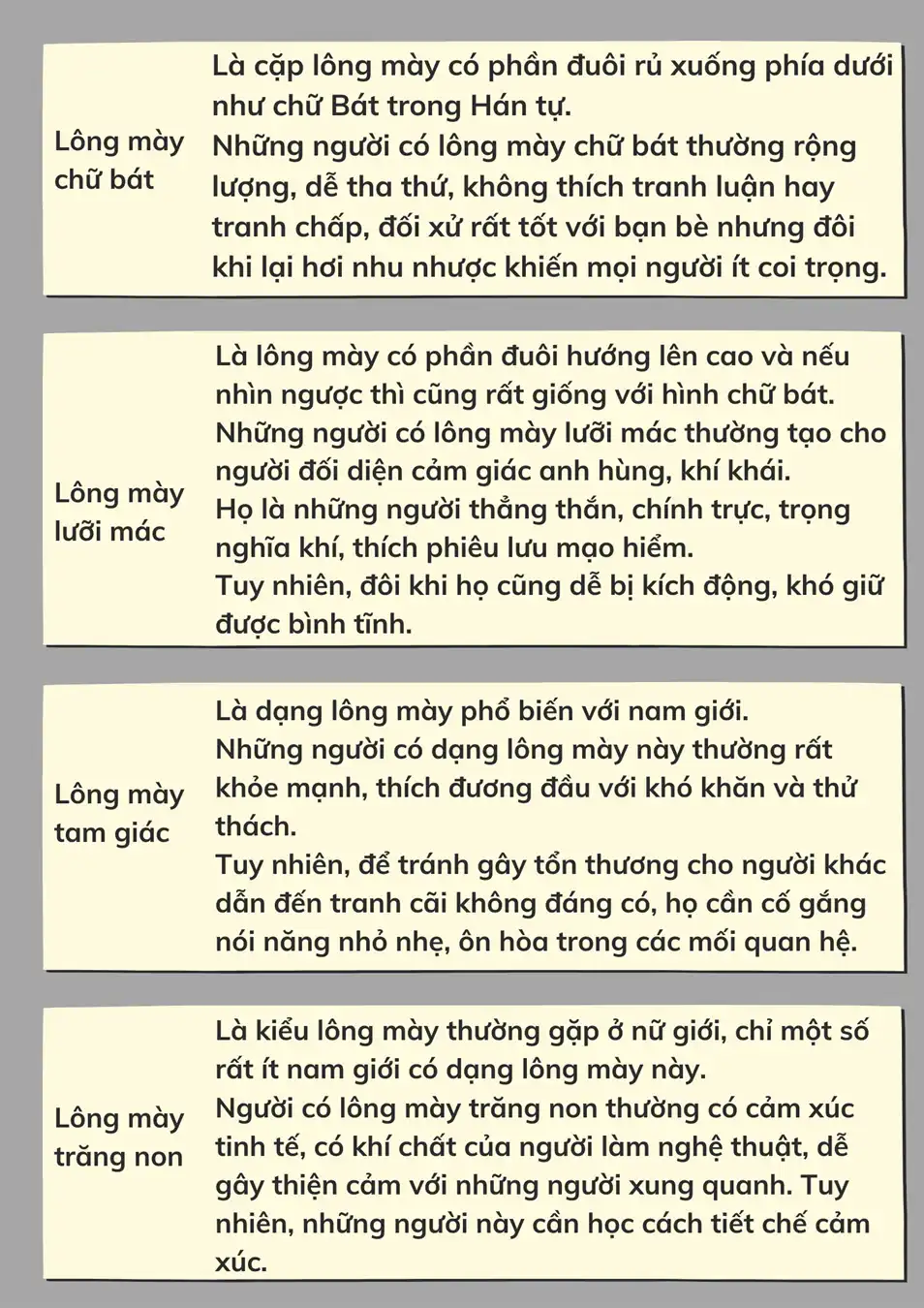 Xem Tướng Qua Lông Mày